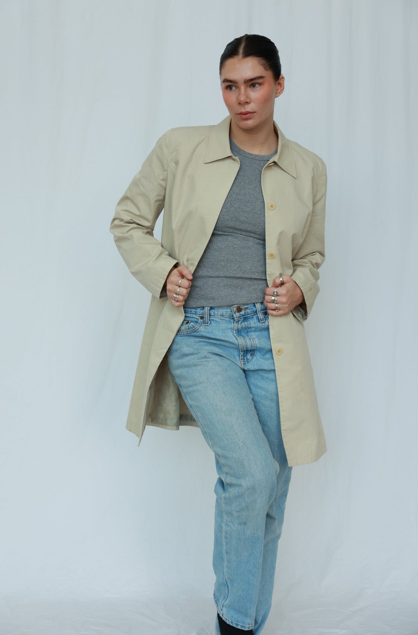 Tan Minimal Every Day Trench Coat