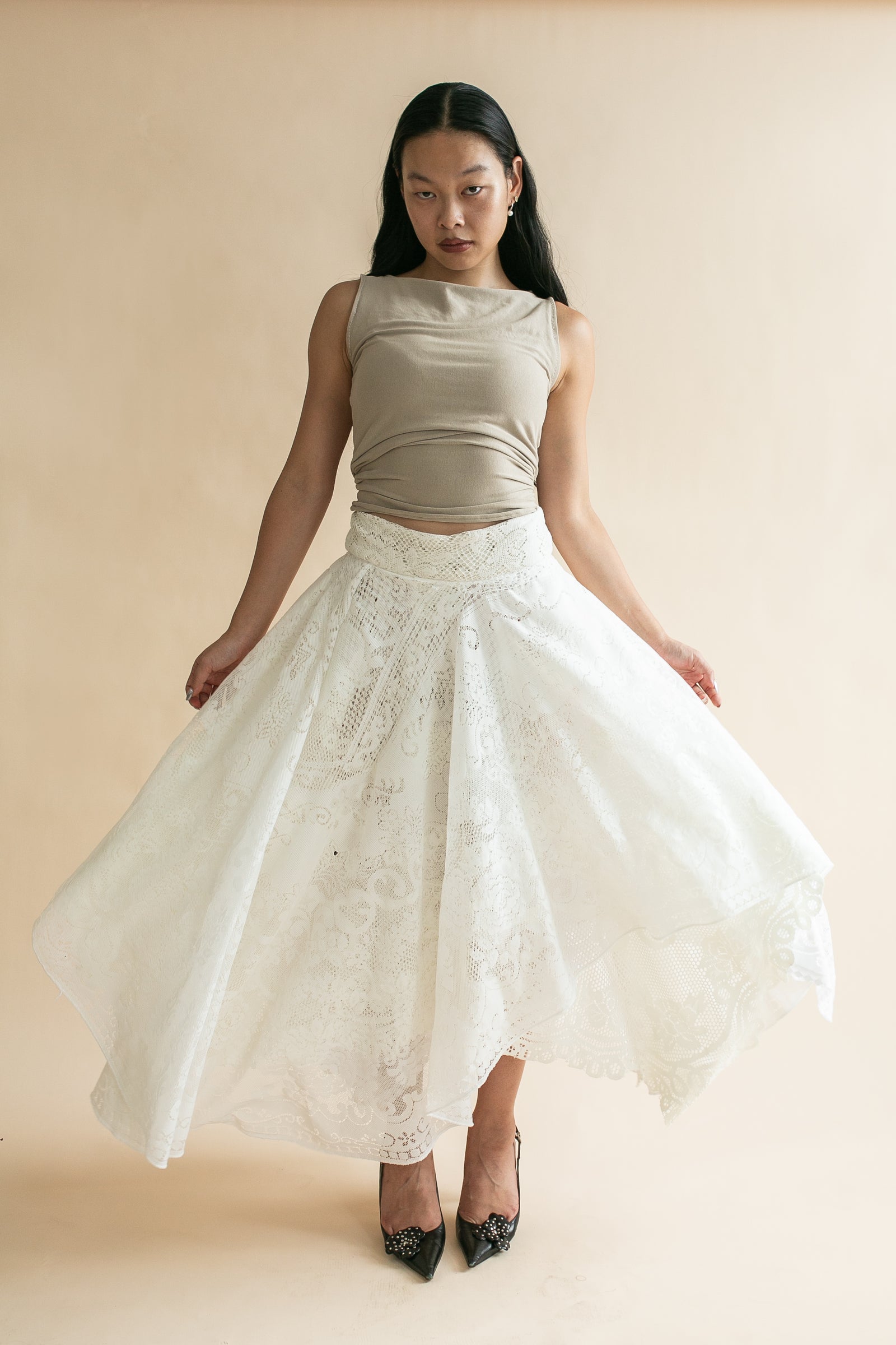 Layered Tablecloth Skirt